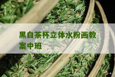 黑白茶杯立体水粉画教案中班