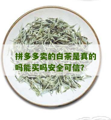 拼多多卖的白茶是真的吗能买吗安全可信？